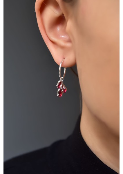 925 Ayar Gümüş Kaplama Temmuz Ayı Doğum Taşlı Kübik Drop Küpe fiyatları