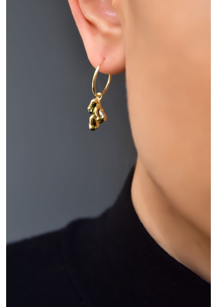 925 Ayar Gümüş Gold Kaplama Ağustos Ayı Doğum Taşlı Kübik Drop Küpe fiyatları