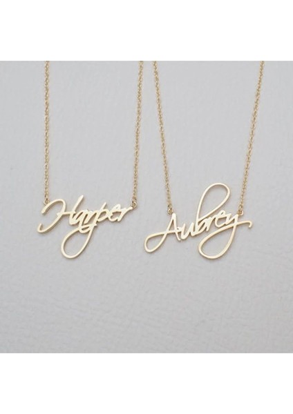 Isimli Kolye Altın El Yazması