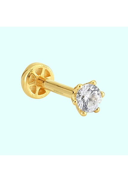 Altın Tektaş Tragus Piercing 14 Ayar