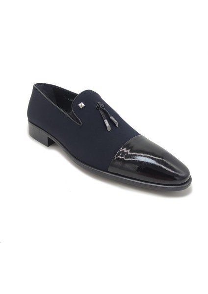 2589 Mr Klasık Lacivert Saten Erkek Ayakkabı