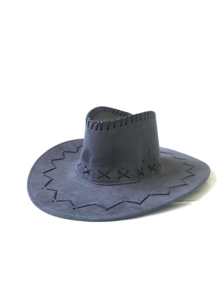 Süet Nubuk Kovboy Fötr Şapka Standart Beden