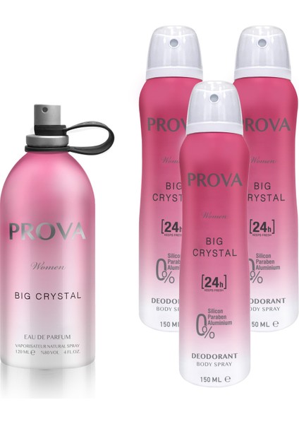 Big Crystal Edp Kadın Parfüm 120 ml ve Deodorant 150 ml 3 Adet