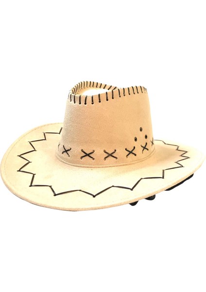 Süet Nubuk Kovboy Fötr Şapka Standart Beden