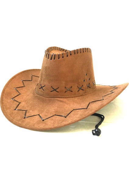 Süet Nubuk Kovboy Fötr Şapka Standart Beden
