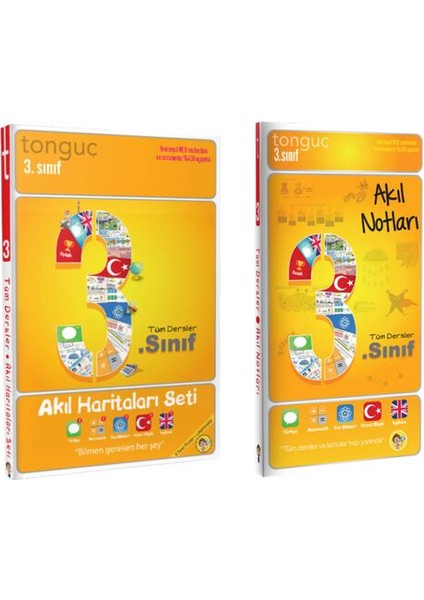 Tonguç Akademi 3. Sınıf Tonguç Akıl Haritaları Seti - Akıl Notları 2 Kitap Set