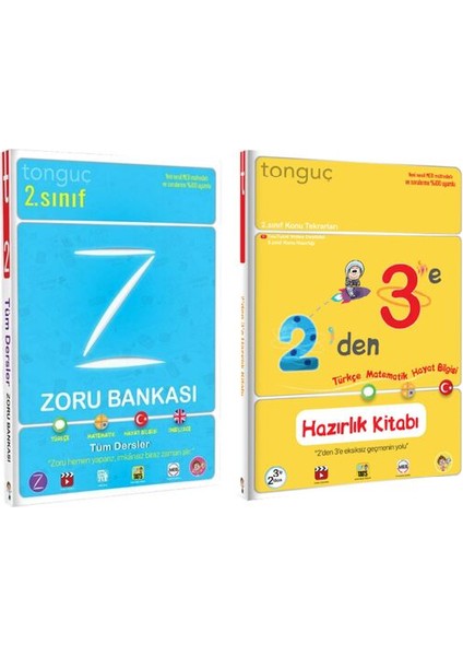 Tonguç Akademi 2. Sınıf Tonguç Tüm Dersler Zoru Bankası - 2'den 3'e Hazırlık Kitabı 2 Kitap Set