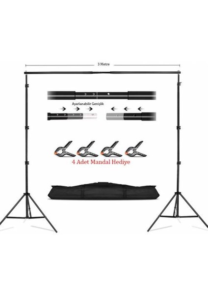 Greenbox Fon Standı 2 x 3 Metre Taşınabilir fiyatları