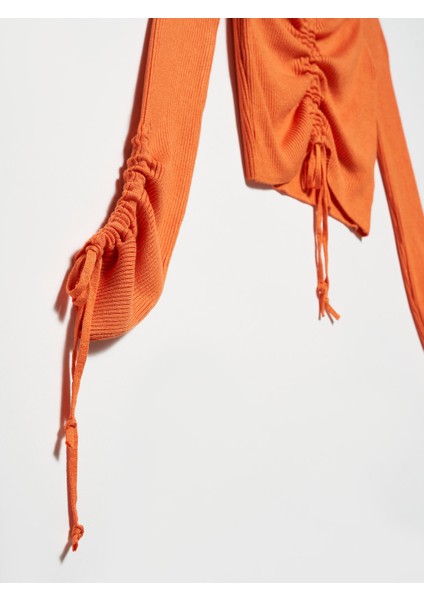 10192 Omzu Açık Büzgülü Bağcıklı Kazak-Oranj modelleri