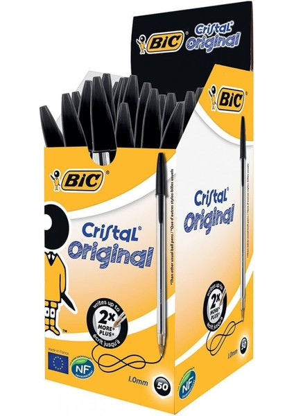 Cristal Medium Tükenmez Kalem Siyah 50'li Kutu/847897