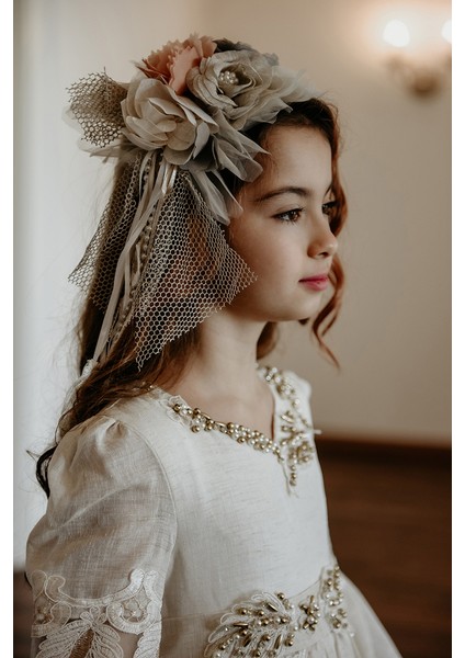 Taçlı , Özel Tasarım Vintage Kız Çocuk Elbise modelleri