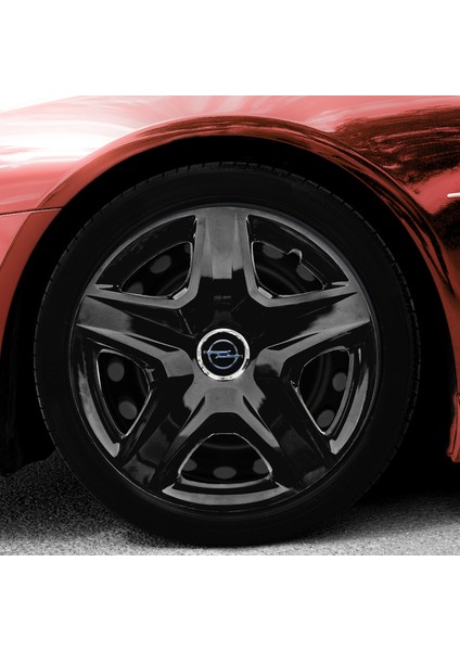 Opel 15 Inç Jant Kapağı Amblemli Piano Black 4'lü Takım 202