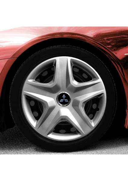 Mitsubishi 14 Inç Jant Kapağı Amblemli Gri 4'lü Takım 118