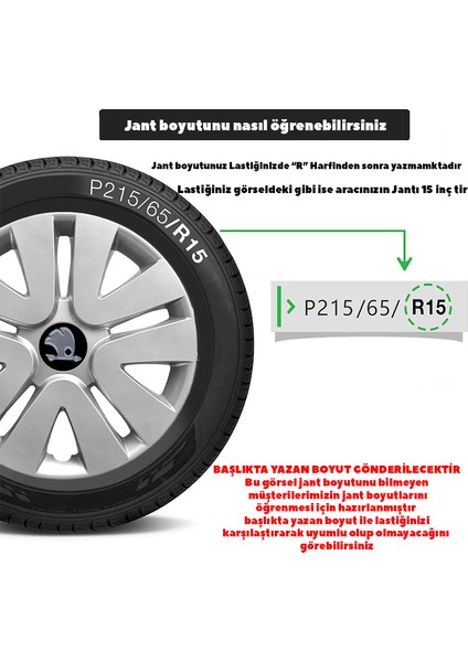 Skoda 13 Inç Jant Kapağı Amblemli Gri 4'lü Takım 104