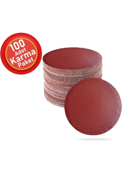 100 Adet Cırt Zımpara Spiral Avuç Içi Taşlama 115 mm Harman Paket