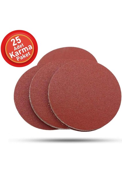 25 Adet Cırt Zımpara Spiral Avuç Içi Taşlama 115 mm Harman Paket