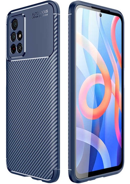 Xiaomi Poco M4 Pro 5g Kılıf Karbon Desenli Lux Negro Silikon + Nano Ekran Koruyucu