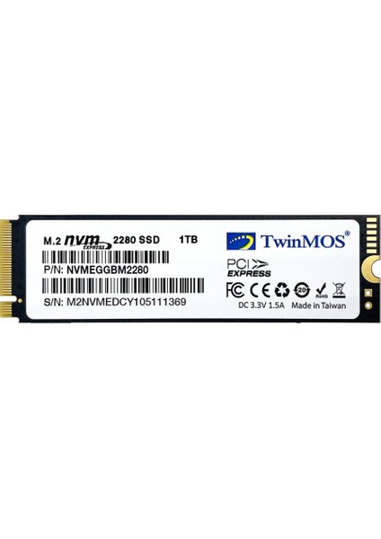 NVMegGBm2280 1TB 2455MB-1832MB PCIe NVMe SSD