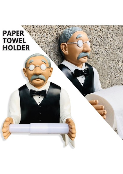Steward Şekilli Rulo Kağıt Tutucu Dağıtıcı Duvara Monte Karikatür Banyo Kağıt Havlu Mutfak Ev Kağıt Tutucular Için Dekor Standı | (Yurt Dışından) fiyatları