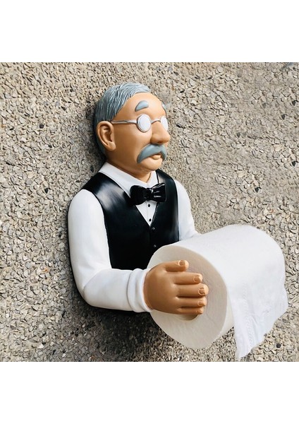 Steward Şekilli Rulo Kağıt Tutucu Dağıtıcı Duvara Monte Karikatür Banyo Kağıt Havlu Mutfak Ev Kağıt Tutucular Için Dekor Standı | (Yurt Dışından) modelleri