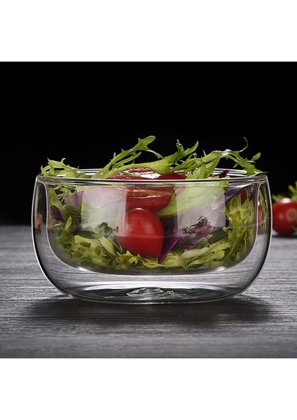 Çift Duvar Cam Salata Kase Meyve Pirinç Kahveleri Gıda Depolama Konteyner Öğle Yemeği Bento Kutusu Yüksek Borosilikat Bowl Sofra # | Kaseler (Yurt Dışından) modelleri
