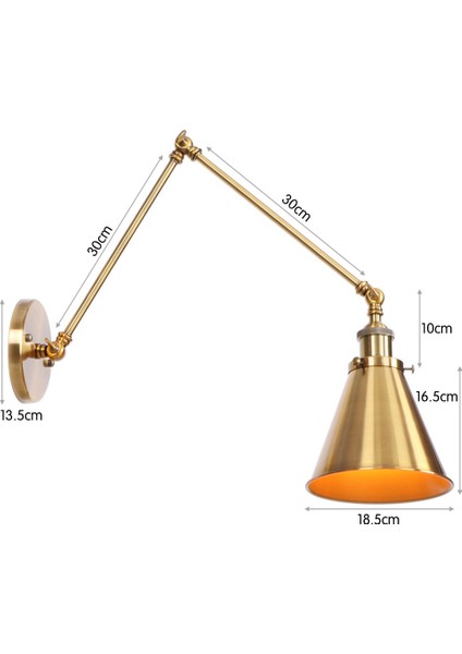 Ülke Retro Bronz Pastoral Batı Restoran Kahve Dükkanı Dekoratif Duvar Lambası (Yurt Dışından)