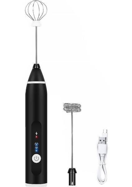 3 Hız Elektrikli Yumurta Çırpıcı Mutfak Aletleri Şarj Edilebilir Kahve Mikser Handhold Süt Çalkalayıcı Makinesi Froother Foamer Gıda Blender Çırpma | Yumurta Çırpıcı (Siyah) (Yurt Dışından)
