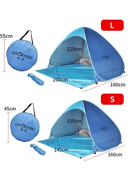 Otomatik Çift Sahil Plaj Çadır, Açık Hızlı Açılış Güneş Koruyucu Tente, Balıkçılık Çadırı, Çocuklar Için Ultralight Küçük Çadır (Yurt Dışından)