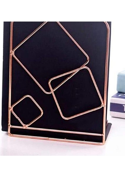 2 Adet Kare Metal Masaüstü Bookends Kitap Sonu Destek Standı Tutucu Raf Bookrack | (Yurt Dışından) fiyatları