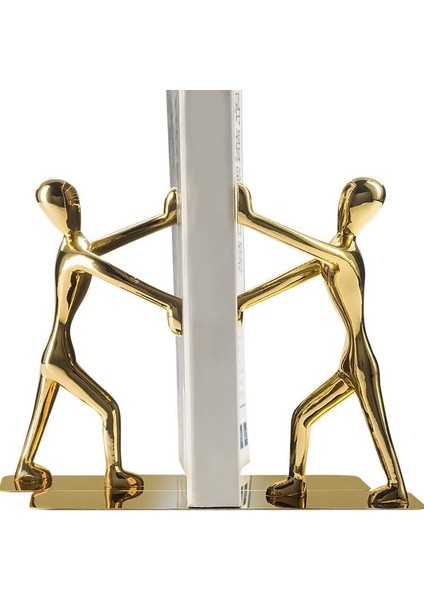 1 Çift Dekoratif Bookends Ağır Adam Kitap Sonu Kaymaz Bookend Metal Kitap Book Book Destek Book Stoper (Gold) | (Yurt Dışından) fiyatları