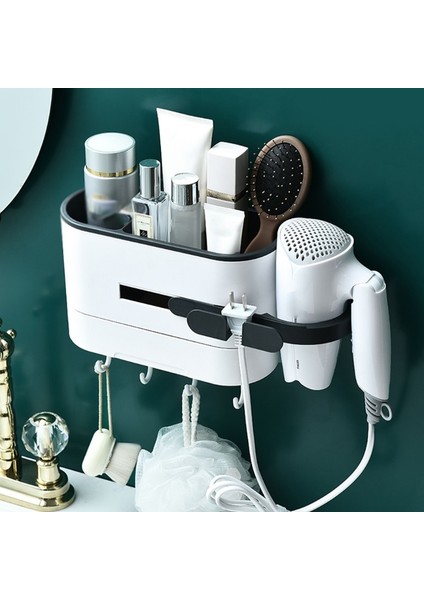 Duvar Montajı Saç Fırlatıcı Kurutma Tutucu Kanca Çekmece Yapışkan Depolama Raf Raf | Banyo Rafları (Yurt Dışından)