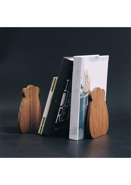 Raflar Için Bookendends, Dekoratif Kitap Çocuklar Için Bitiş, Atlama Yapmayan Ahşap Ofis / Ev / Okul (Ceviz 1 Çift) | Bookendends (Yurt Dışından)