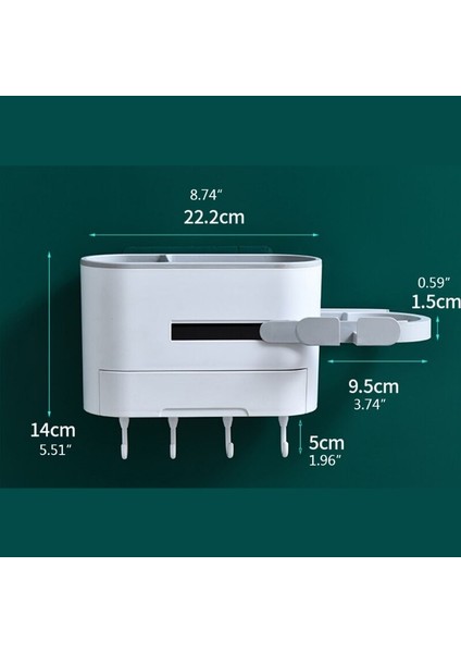 Duvara Monte Saç Fiş Tutucu Fiş Standı Kanca ile Çekmece Kendinden Yapışkanlı Depolama Rafı Styling Aracı Organizatör Çok Işlevli | Banyo Rafları (Yurt Dışından) modelleri