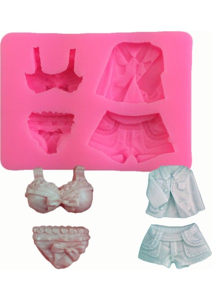 Yeni Bikini Şekli Bırak Tutkal Kalıp - Kısa Giysi Şekli Kek Dekorasyon Kalıp - 2 Adet (Yurt Dışından)