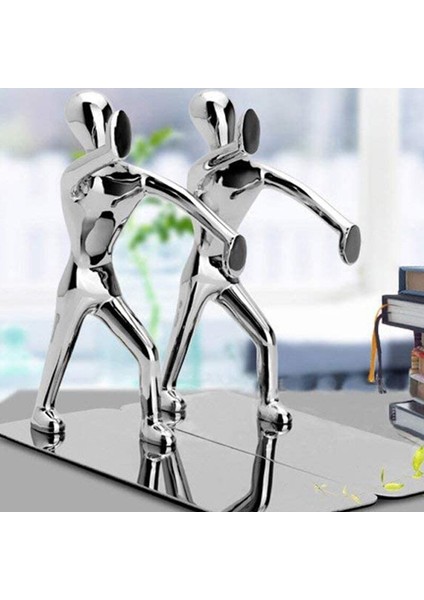 Ağır Kung Fu Man Bookends Nonskid Humanoid Ev Ofis Kütüphanesi Için Bookendends Okul Dekoratif Bookends (Gümüş) | (Yurt Dışından) modelleri