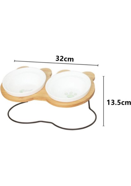 High End Pet Bowl Bambu Raf Seramik Besleme ve Içme Kaseleri Köpekler ve Kediler Için Pet Besleyici Aksesuarları | Köpek Beslemesi (Yurt Dışından) fiyatları