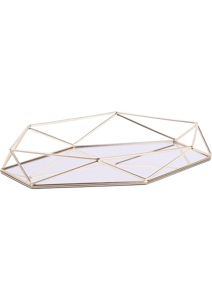 Üç Boyutlu Ferforje Depolama Tepsisi Nordic Minimalist Ayna Alt Altıgen Tepsi Ev Dekorasyon | Depolama Tepsileri (Altın) (Yurt Dışından)