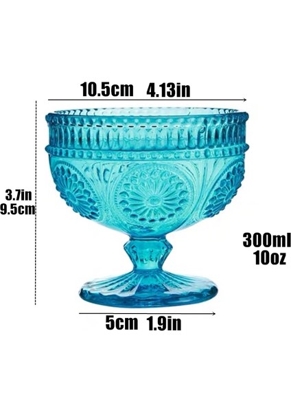 Dondurma Kase Kupası Gözlük Retro 300 ml Düğün Parti Tatlı Kaseler Içme Tifle Meyve Salatası Suyu Kokteyl Cam | Oyma (Mavi) (Yurt Dışından) fiyatları