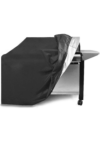 Izgara Kapağı Barbekü Grill Kapak Gaz Izgara Kapak Su Geçirmez Uv Dayanıklı Dayanıklı Rıp Dayanıklı (145X61X117CM) (Siyah) (Yurt Dışından)