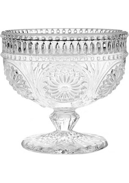 Dondurma Kase Kupası Gözlük Retro 300 ml Düğün Parti Tatlı Kaseler Içme Tifle Meyve Salatası Suyu Kokteyl Cam | Gravür (Şeffaf) (Yurt Dışından)