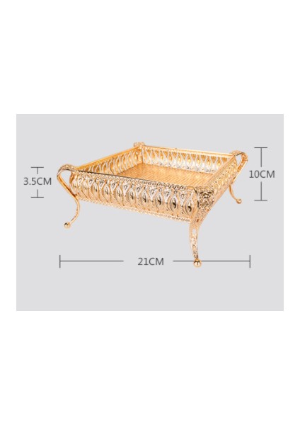 20 * 20 * 10 cm Gül Altın Meyve Tepsi Mum Ayna Cam Vintage Gıda Tabağı Içecekler Ekran Tepsi Platfe Yüksek Kalite | Depolama Tepsileri (Yurt Dışından)