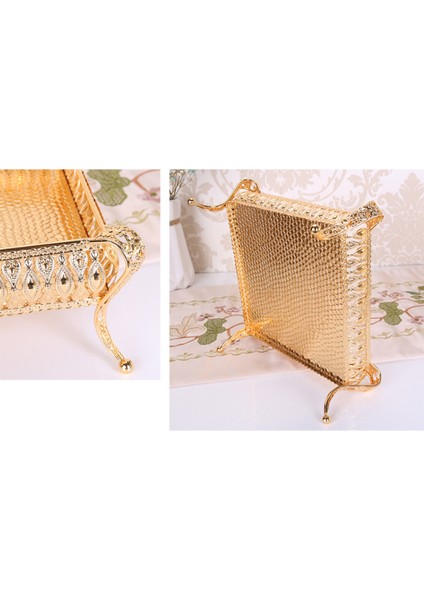 20 * 20 * 10 cm Gül Altın Meyve Tepsi Mum Ayna Cam Vintage Gıda Tabağı Içecekler Ekran Tepsi Platfe Yüksek Kalite | Depolama Tepsileri (Yurt Dışından)