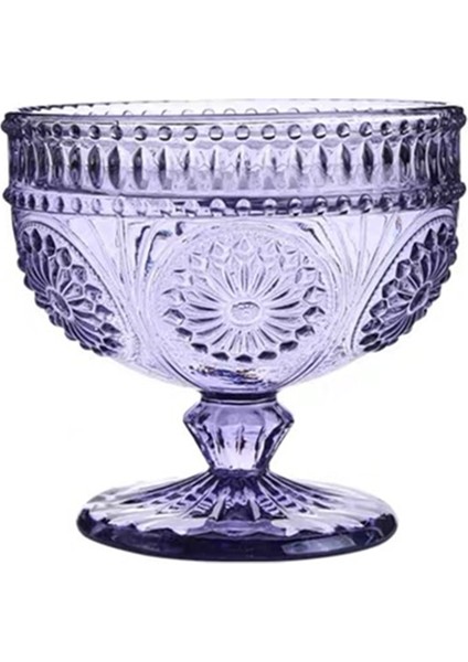Dondurma Kase Kupası Gözlük Retro 300 ml Düğün Parti Tatlı Kaseler Içme Tifle Meyve Salatası Suyu Kokteyl Cam | Oyma (Mor) (Yurt Dışından)