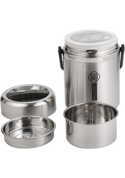 Vakum Büyük Kapasiteli 1600 ml Öğle Yemeği Kutusu Gümüş (Yurt Dışından)