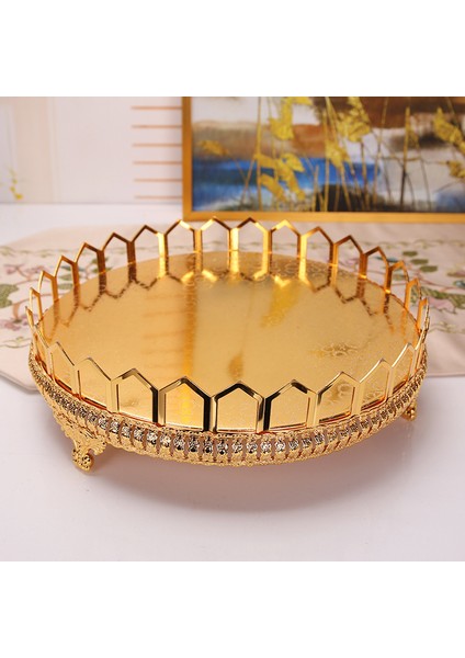 Metal Tepsi Lüks Plaka Altın Finish Hollow Kek Standı Düğün Centerpieces Parti Otel Ev Masa Dekorasyon | Depolama Tepsileri (Yurt Dışından) fırsatları