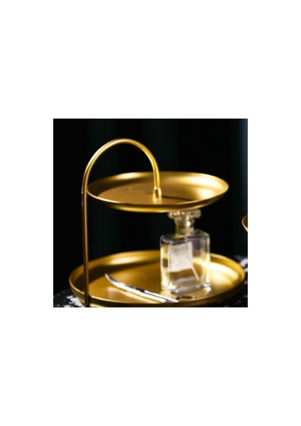 Metal Depolama Tepsisi Sundries Kolye Bilezik Takı Kozmetik Izle Ekran Plakası Anahtar Tutucu Masaüstü Organizatör Araçları Ev Dekor | Depolama Tepsileri (Iki Katmanlar) (Yurt Dışından) fırsatları