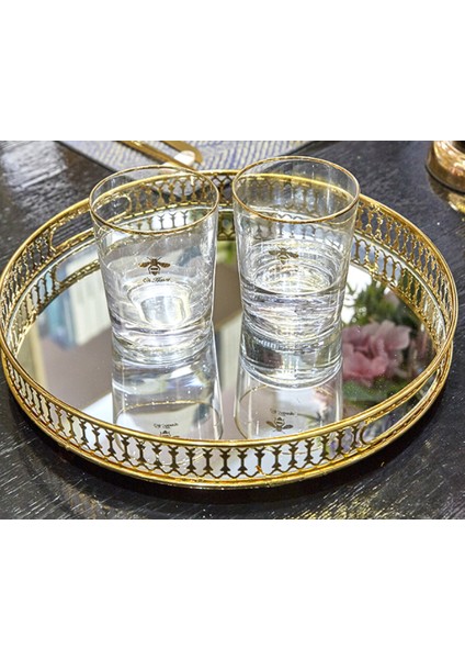 Vintage Avrupa Ayna Cam Metal Depolama Tepsi Altın Yuvarlak Meyve Tabağı Masaüstü Küçük Öğeler Takı Ekran Tepsi Plakası | Depolama Tepsileri (YUVARLAK-32CM) (Yurt Dışından) fırsatları