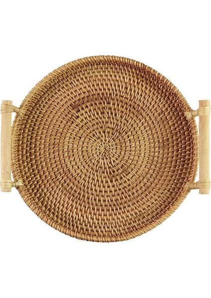 El Yapımı Rattan Gıda Depolama Tepsi Ekmek Sepeti, Iğne ve Iplik Plakası Yuvarlak Tepsiler Snack Meyve Depolama Tatlı Servis Tepsisi | Depolama Tepsileri (Ler) (Yurt Dışından)