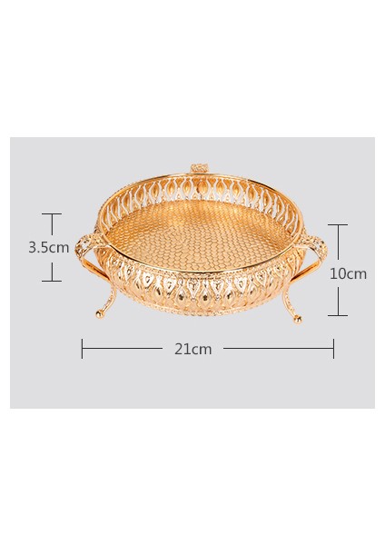 Metal Tepsi Lüks Altın Finish Hollow Plaka Kuruyemiş / Meyve / Kek Standı Düğün Centerpieces Ev Masa Dekorasyon | Depolama Tepsileri (Yuvarlak) (Yurt Dışından) modelleri
