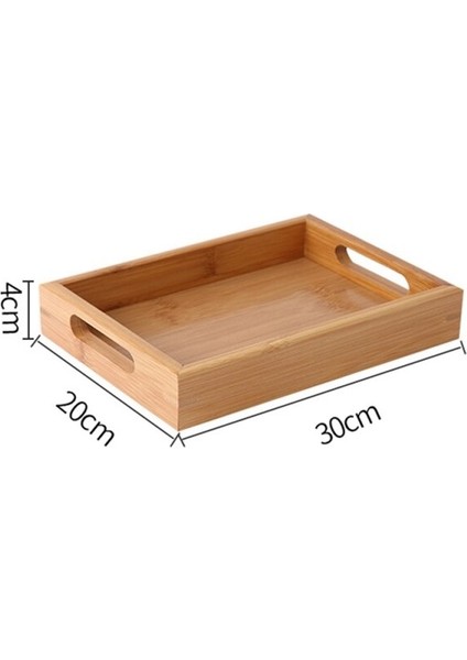 Ahşap Hizmet Tepsisi Çay Çatal Tepsileri Depolama Palet Meyve Tabağı Dekorasyon Gıda Bambu Dikdörtgen | Depolama Tepsileri (20 * 30 * 4 Cm) (Yurt Dışından) fiyatları